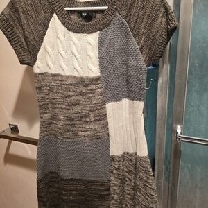 Style & Co. Brown and Gray Patchwork Mini Dress